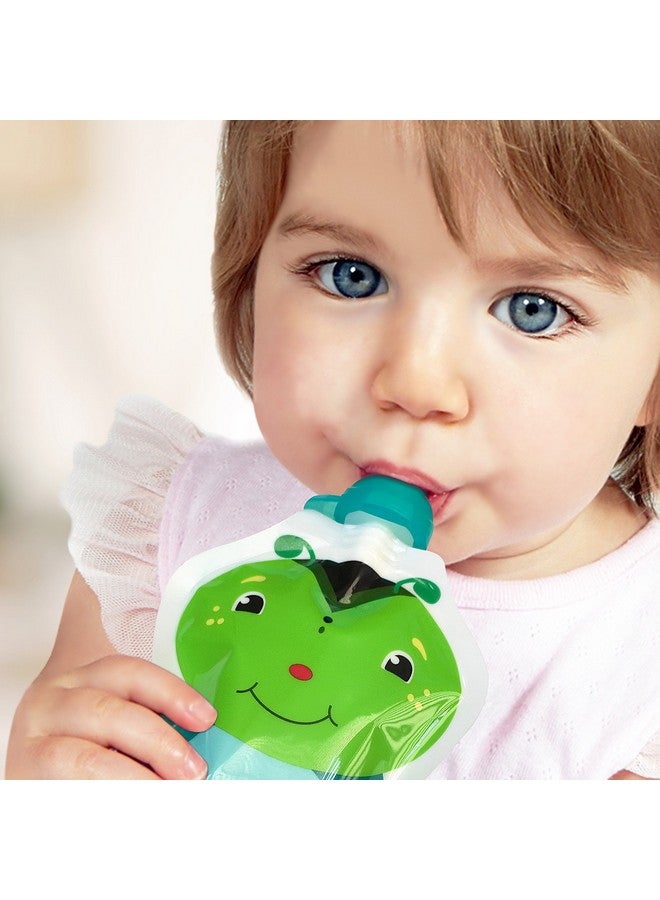ChooMee SoftSip Food Pouch Top | Baby Led Weaning | No Spill Flow Control Valve, Protects Childs Mouth, 100% Silicone, BPA Free | Orange Aqua, 4 CT - Image 3