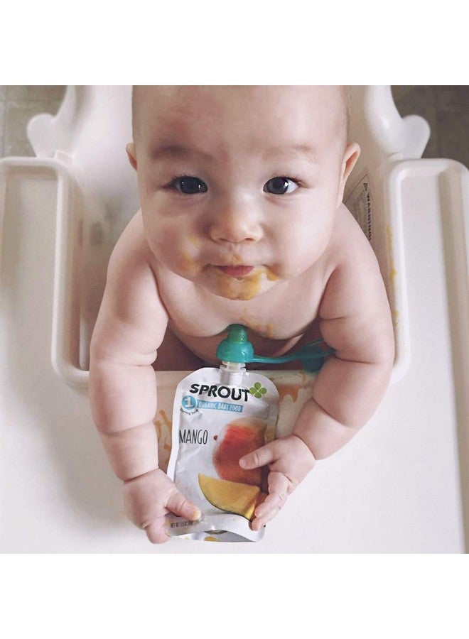 ChooMee SoftSip Food Pouch Top | Baby Led Weaning | No Spill Flow Control Valve, Protects Childs Mouth, 100% Silicone, BPA Free | Orange Aqua, 4 CT - Image 4