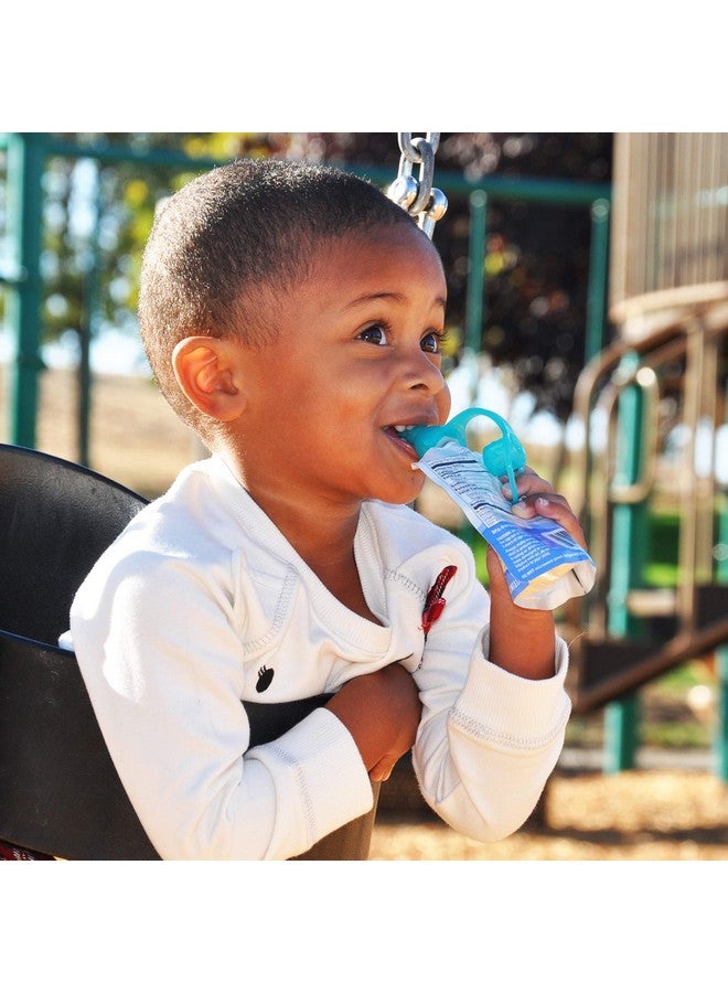ChooMee SoftSip Food Pouch Top | Baby Led Weaning | No Spill Flow Control Valve, Protects Childs Mouth, 100% Silicone, BPA Free | Orange Aqua, 4 CT - Image 5