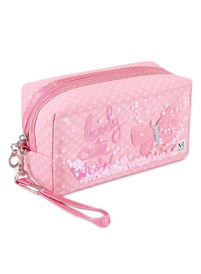 NFI essentials Makeup Pouch Cosmetic Pouch Vanity Case Jewellery Pouch Stationery Pencil Case Travel Organiser Travel Pouch with Detachable Handle - Image 1