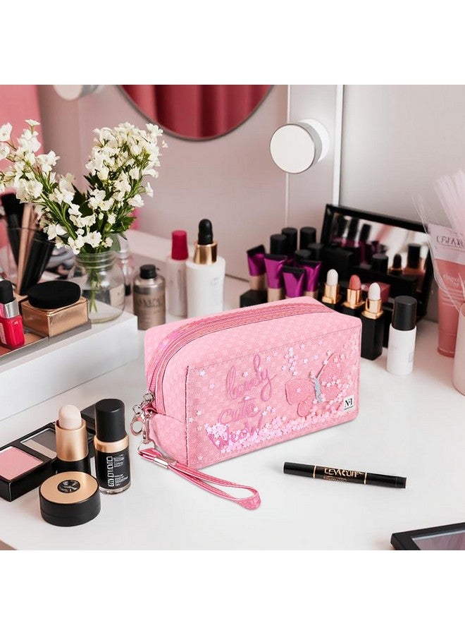 NFI essentials Makeup Pouch Cosmetic Pouch Vanity Case Jewellery Pouch Stationery Pencil Case Travel Organiser Travel Pouch with Detachable Handle - Image 5