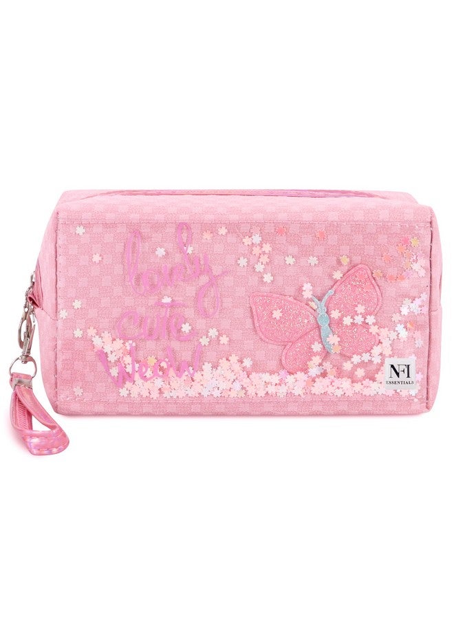 NFI essentials Makeup Pouch Cosmetic Pouch Vanity Case Jewellery Pouch Stationery Pencil Case Travel Organiser Travel Pouch with Detachable Handle - Image 3