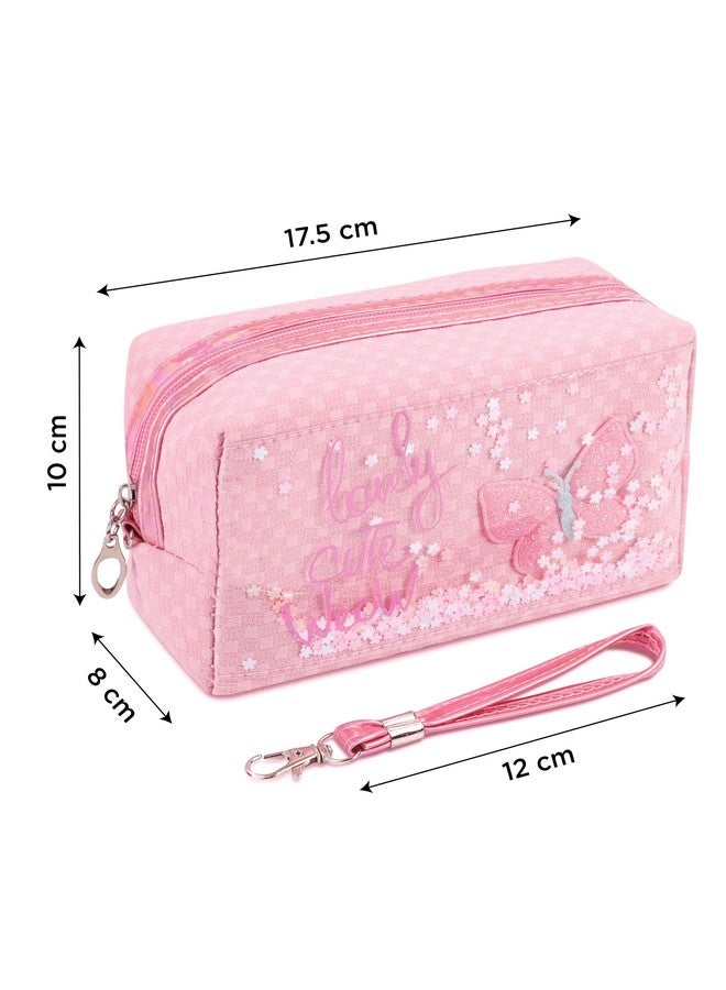 NFI essentials Makeup Pouch Cosmetic Pouch Vanity Case Jewellery Pouch Stationery Pencil Case Travel Organiser Travel Pouch with Detachable Handle - Image 4