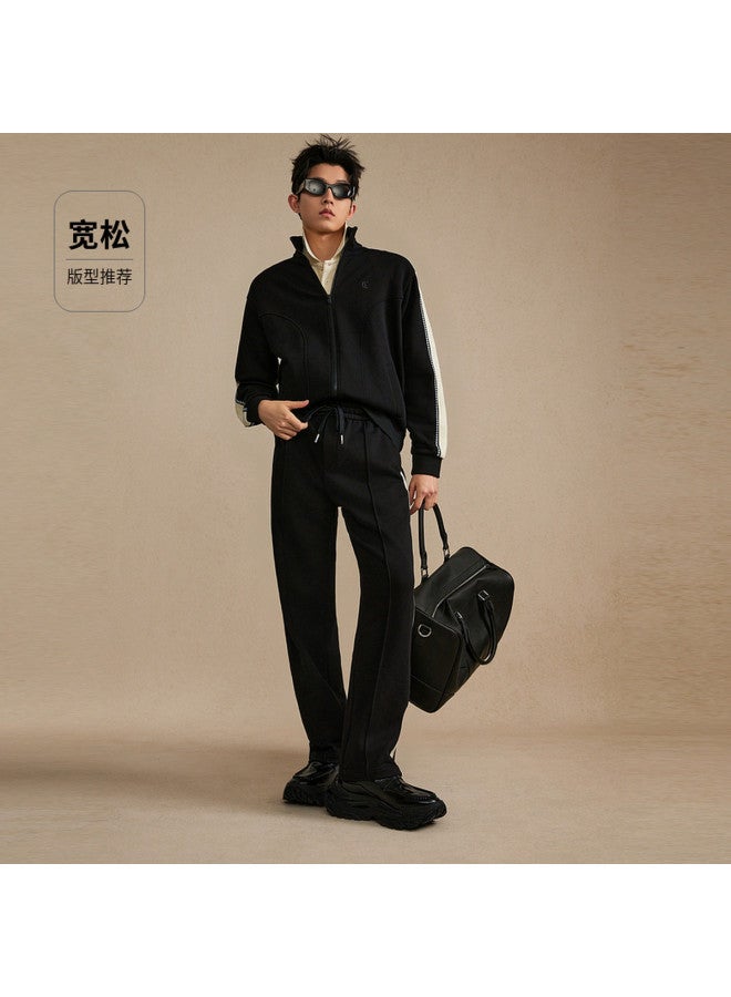 Cabbeen Jacket Side Color-blocked Ribbon Wheat Grain Pique Jacquard Design 26 Spring Outerwear - Image 4