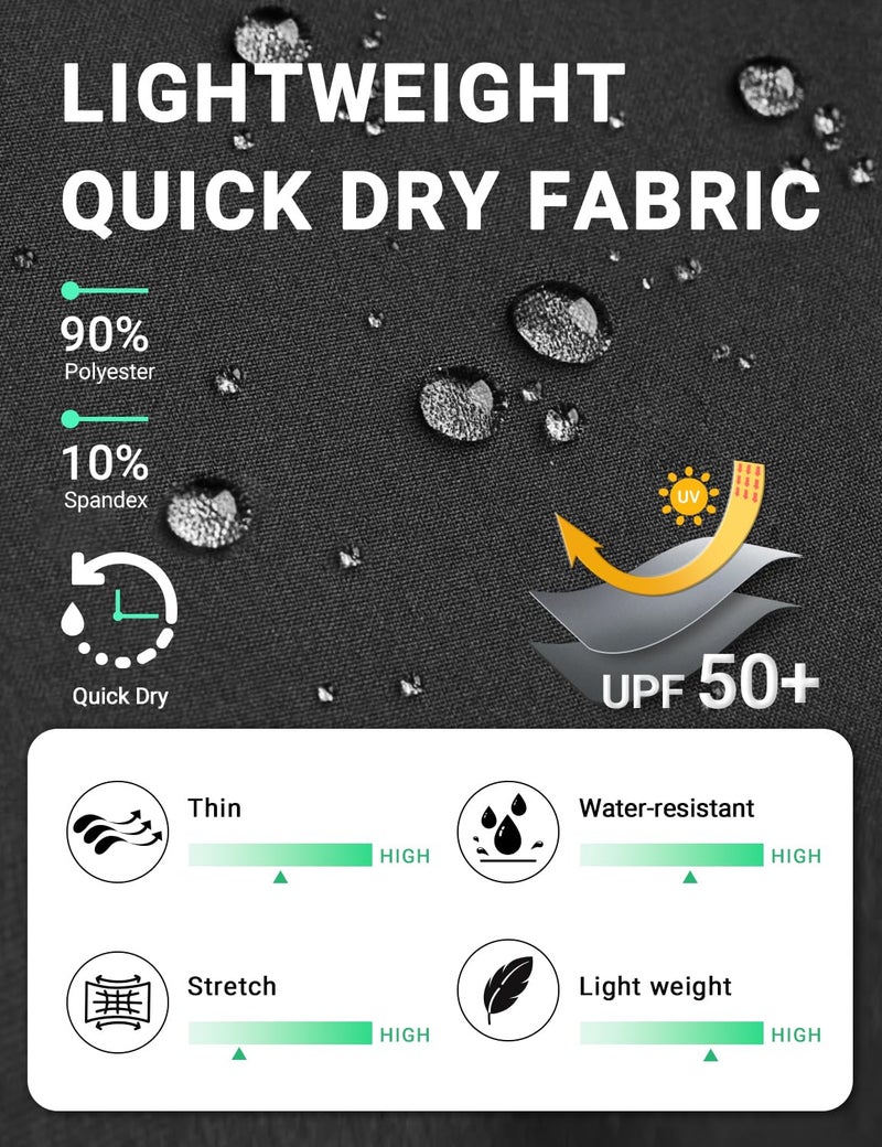 BVVU Women's Hiking Pants Lightweight Quick Dry Travel Outdoor Pants Waterproof Work Cargo Joggers with Zipper Pockets Black - Image 5