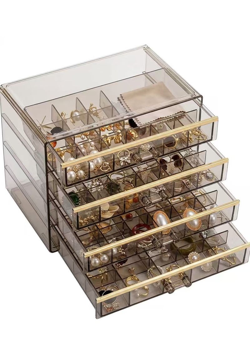 CUBEXELL Jewelry Organizer,Jewelry Organizer Box,Jewelry Storage Display, Earring, Ring, Necklace Organizer, 3 Drawers 72 Compartments - Image 1