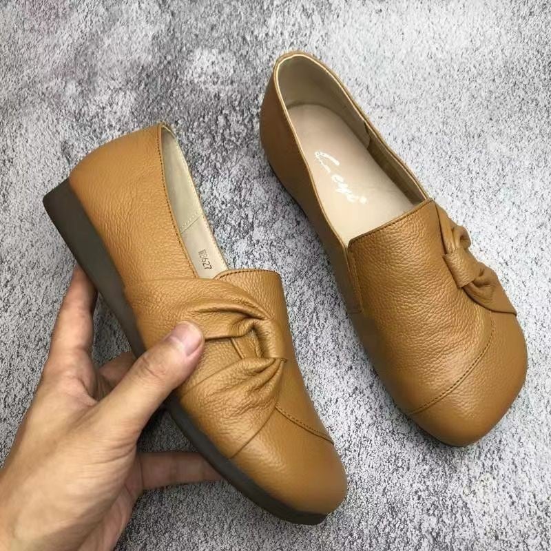 Women's Ballerina Flat Shoes - Soft PU, Round Toe, Slip-on - Image 4