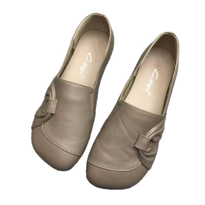 Women's Ballerina Flat Shoes - Soft PU, Round Toe, Slip-on - Image 5