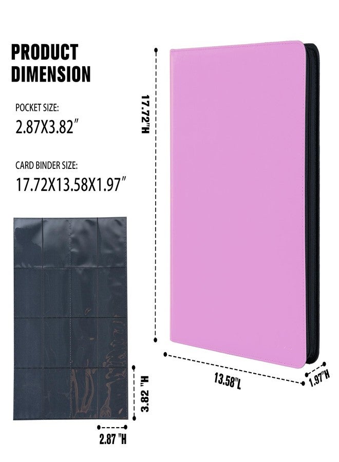 MORABTO Premium 1000+ Pockets Card Binder,16 Pockets Trading Card Binder Ringless Side Loading Trading Card Album Folder for TCG -Light Purple - Image 5