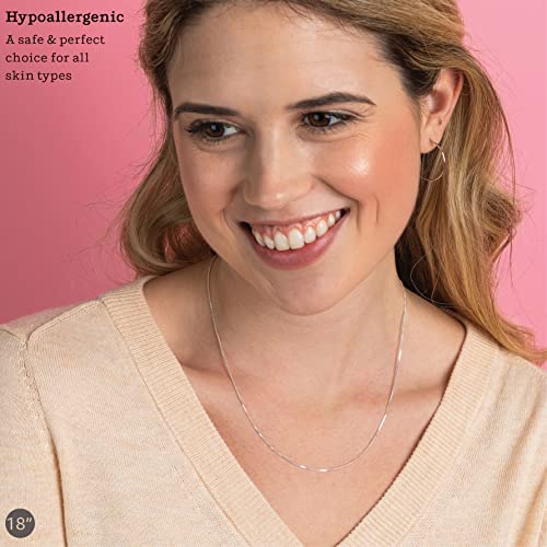 KEZEF 925 Sterling Silver Necklace for Women | Thin 0.7mm 18k Gold plated, Rose Gold chain for women, Silver chain necklace jewelry | cadena de plata 925 para hombre mujer - Image 2