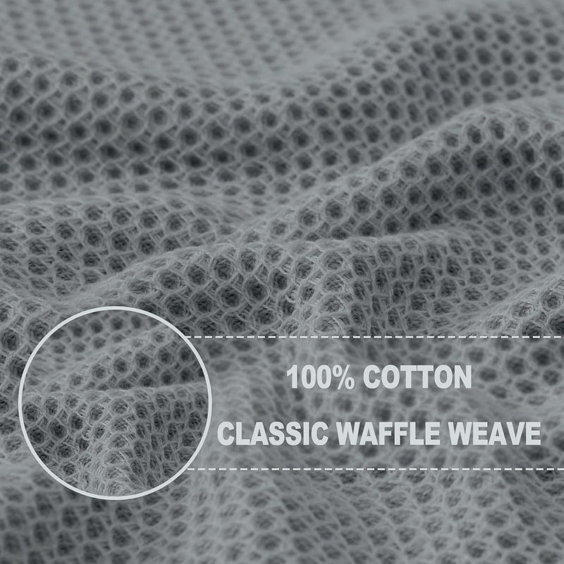 Homaxy 100% Cotton Waffle Weave Kitchen Dish Cloths, Ultra Soft Absorbent Quick Drying Dish Towels, 12 x 12 Inches, 6-Pack, Grey - Image 2