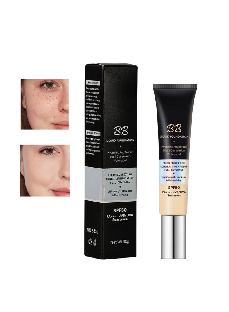 SYOSI BB Cream Nature, BB Cream Tinted Moisturiser, BB Cream Light, Hydrating BB Cream Foundation, Tinted Sunscreen for Face, Tinted SPF 50 Face Moisturiser, Foundation Cover Blemishes, for All Skin  - Image 1