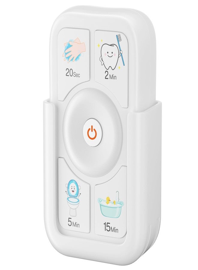 Sunnyload Timer for Kids Brushing: 2 Minutes Teeth Brush 20 Seconds Hand Washing 5 Min Toilet 15 Min Shower, Time Management Tool for Children - White - Image 1