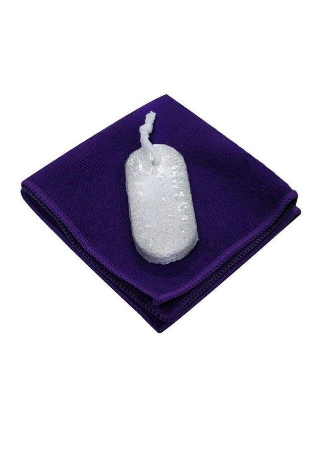EZ Life - 5 Pcs Spa Bath Hamper Set Purple Loofah Scrubber Brush Pumice Stone & Napkin - Image 1