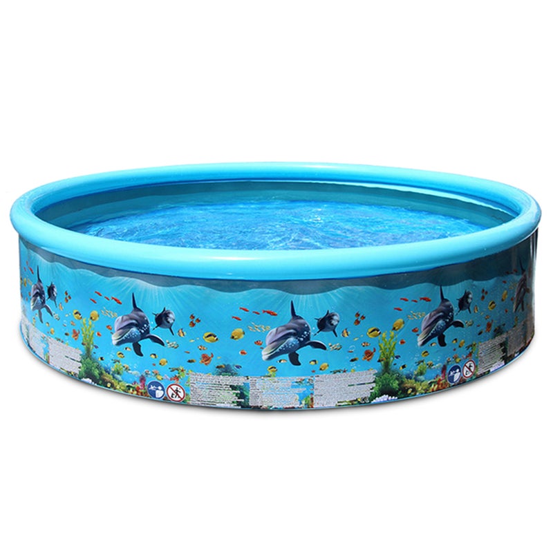 Portable Folding Pool: 125 X 30cm Eco-friendly PVC Material - Wear-resistant Durable Kids Pool for Family Summer Holiday Outdoor Fun - Image 2