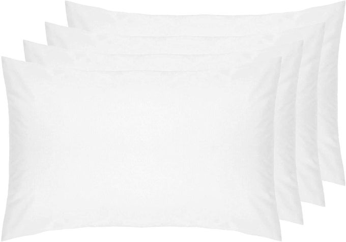PILLOW CASES 4 PACK EASY CARE SOFT BRUSHED MICROFIBER SHRINKAGE AND FADE RESISTANT WHITE PILLOW CASES 4 X STANDARD SIZE PILLOW CASES 50 X 75CM
