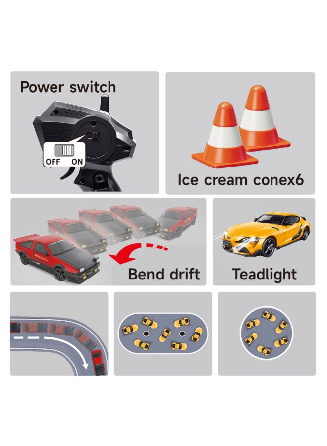 High-Speed Remote Control Car Drift Model Four-Wheel Drive Racing Car Toy With Lights Rechargeable Children Educational Toy-Color:High Speed Drift Vehicle [Yellow Sboru-Sealed Box]]  - Image 5