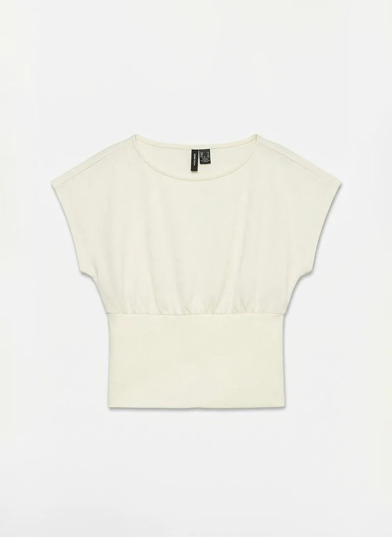 Vero Moda Birch Women's VMSMILLA Sleeveless Waist Detail Jersey Top for Women | Best Price UAE