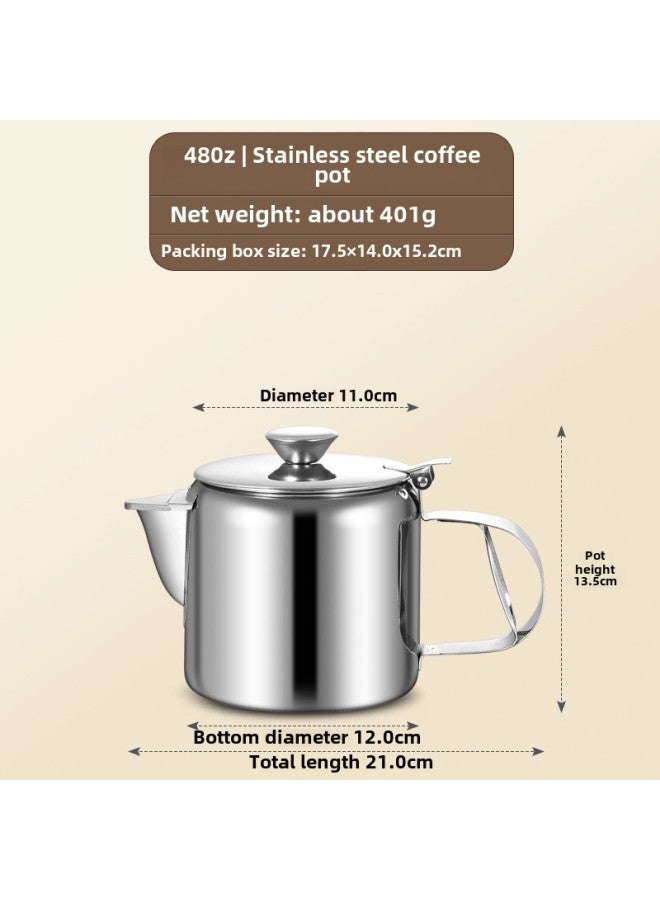 Direct Supply Thick Stainless Steel Cashpot Hotel Special Tea Kettle With Strainer Teapot Kettle Cross-border-Color:Natural Color-Capacity:Coffee Pot ]  - Image 1