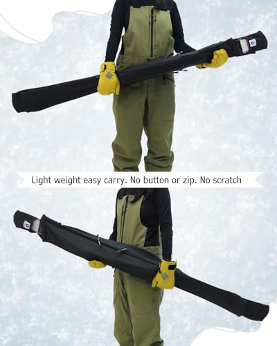 MONS Snow Skis Protection Fabric Soft Sleeve Cover Wide Open Easy Pack (M) - Image 3