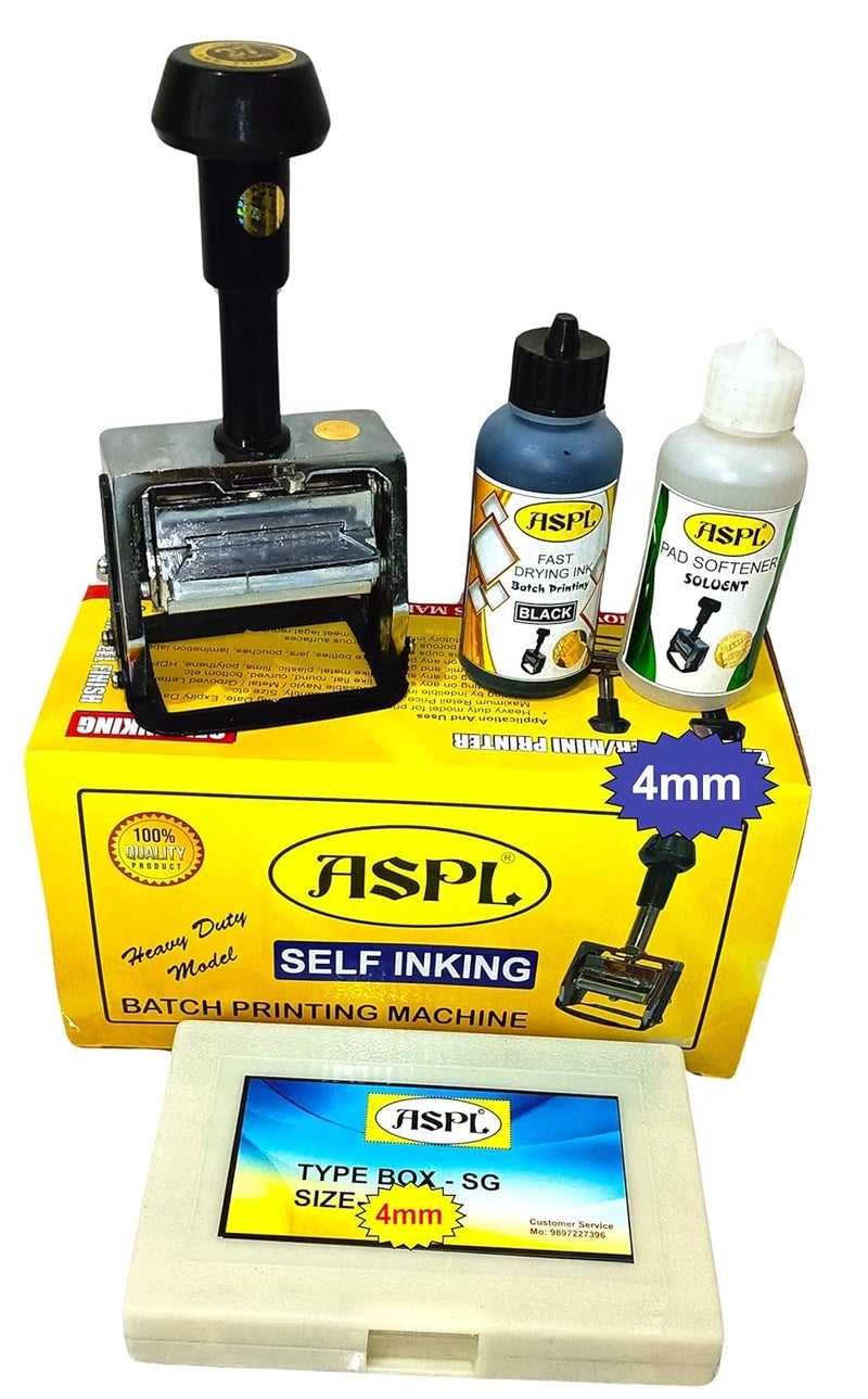 ACGL ASPL (4MM) Original Hand Batch Coding and Date Printing Machine on Plastic Pouch Bag and Label A@ (4MM) - Image 1