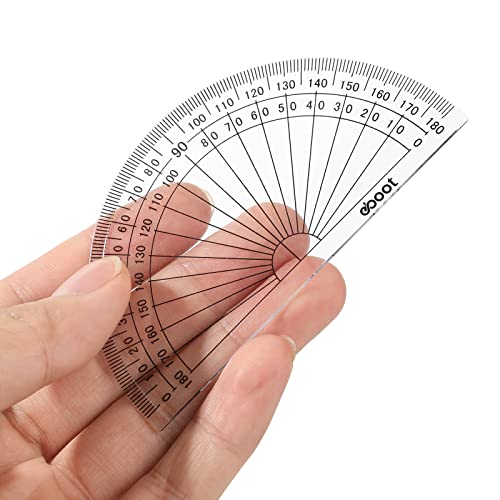 Zonon 3 Pcs 4 Inch Clear Plastic Protractor Bulk Math Protractors Set 180 Degrees Geometry Drafting Tools for Classroom Industry Office Back to School Supplies - Image 3