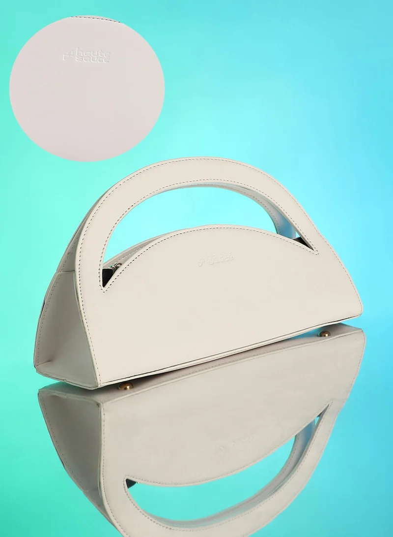 Haute Sauce Solid Zip Lock Regular Vegan Leather Hand Bag For Women