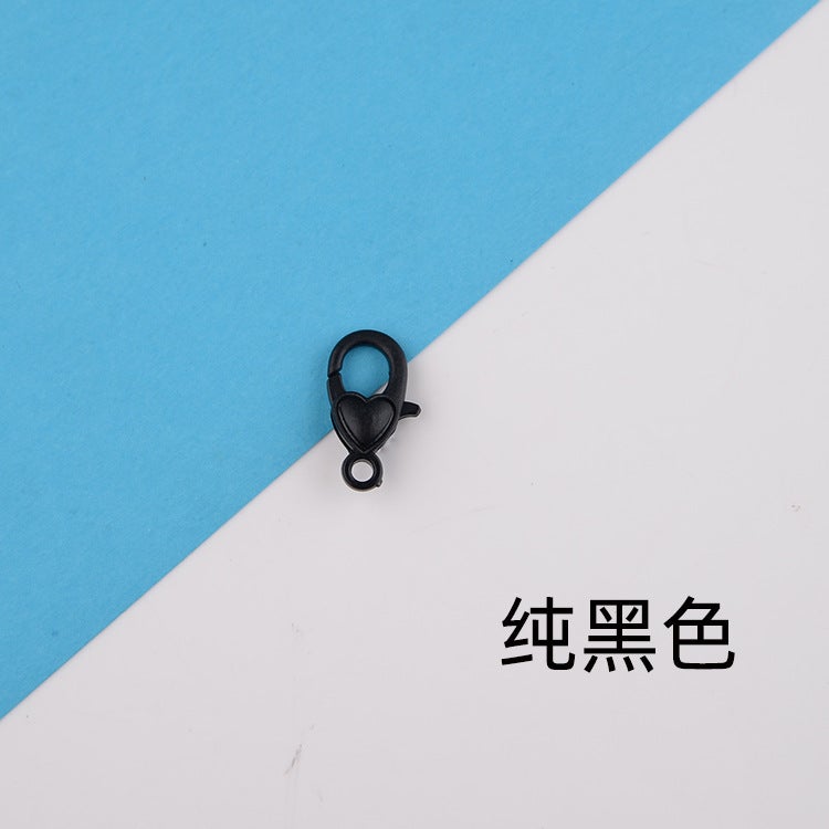 Color lobster buckle Korean mask plastic love chain key chain Handmade diy jewelry accessories spot wholesale Pure black 