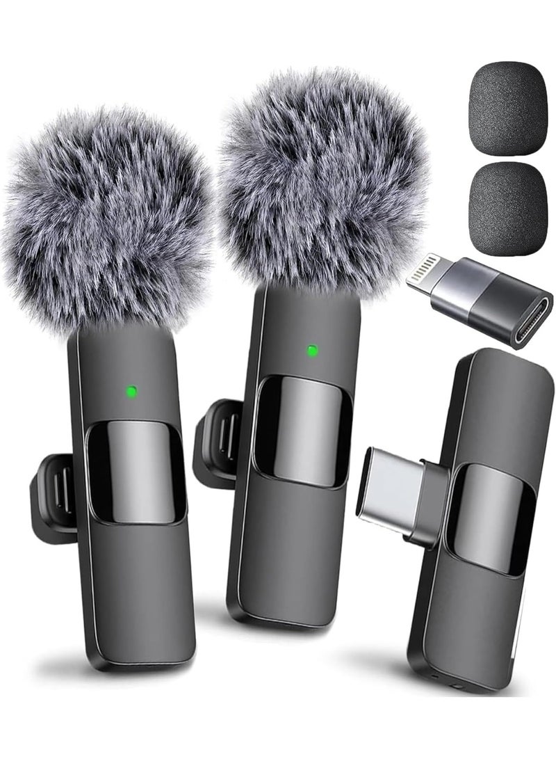 Wireless Microphone With Dual Mic For Type C Android And iPhone Devices Plug And Play With Noise Reduction For Video Vlogging And Interviews  - Image 1