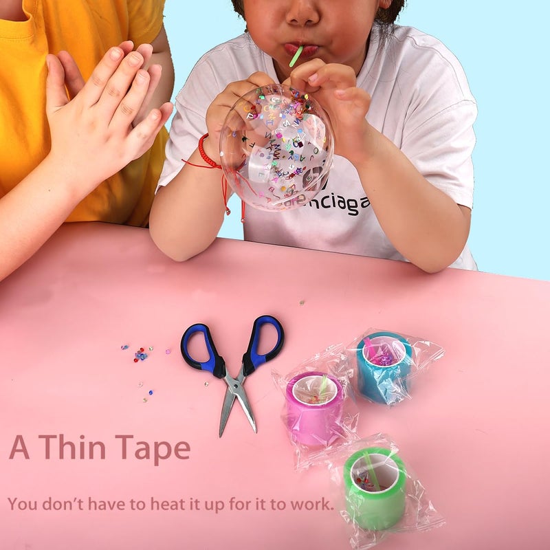 BB Hapeayou Nano Tape for Bubble Kit - 6pcs Colorful Double Sided Elastic Tape for Balloon Decorating and Crafting - Image 4