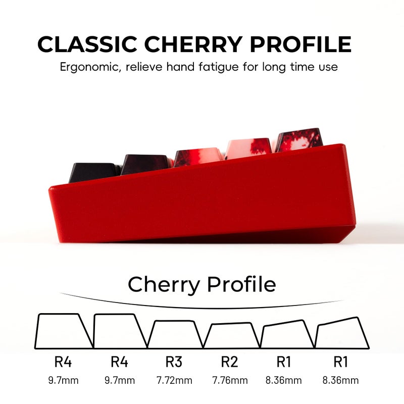 GMKWTL XVX Swordsman Double Shot PBT Keycaps,Side Printed Shine Through Red Keycap Set,Cherry Profile Dye Sublimation Keyboard Keycaps Suitable for Cherry Gateron MX Switches Mechanical Keyboard - Image 3
