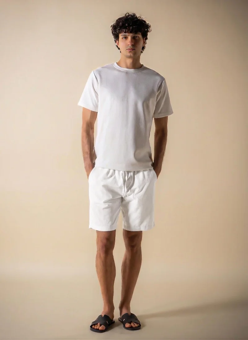 شايبس COTTON LINEN BLEND BERMUDA SHORTS
