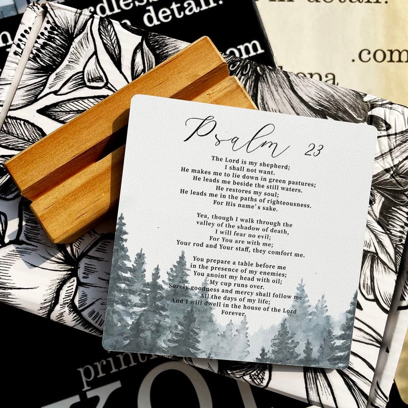 IYEZH البلد الرب هو الراعي الذي لا أريد آيات الكتاب المقدس لافتة خشبية ديكور ديكور ريفي تحفيزي المزمور 23 ديكور علامة مكتب مسيحي للمكتب المنزلي 4 × 4 بوصات - Image 2