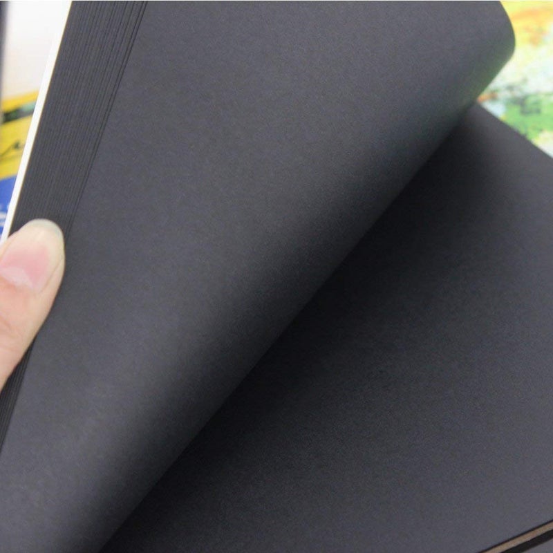 KABEER ART Kabeer Art Hardback A3, 140 GSM, Black Paper Sketch Drawing Pad, 420 x 297mm - 25 Sheets  - Image 3