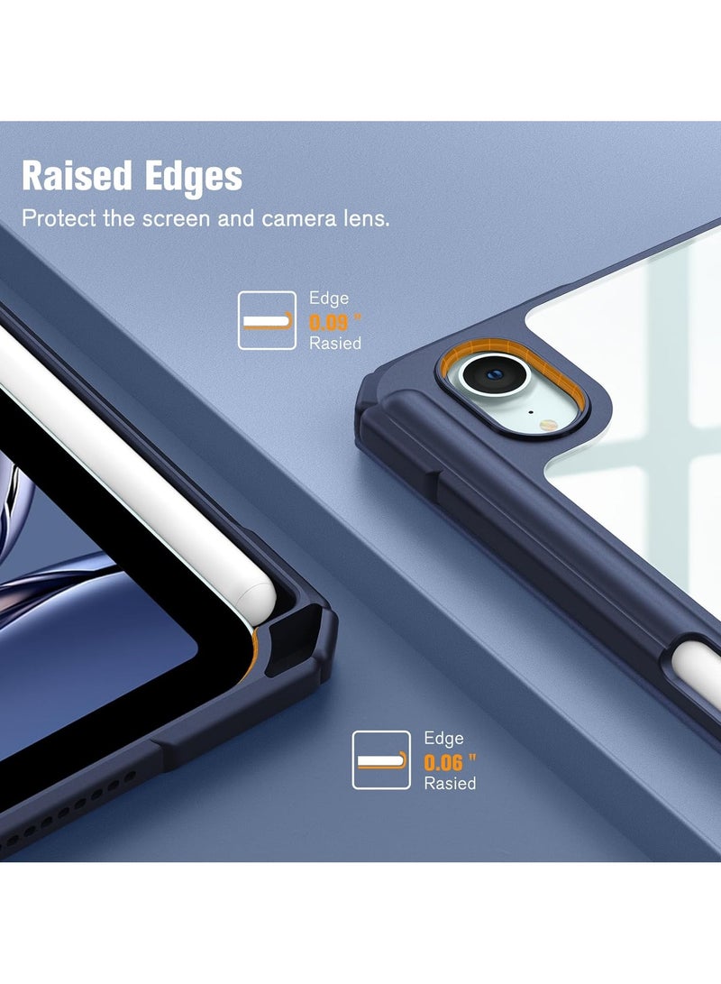 Arabest Slim Clear Shockproof Case with Pencil Storage for iPad Mini 2021 6th Gen 8.3 - Lightweight Cover with Auto Sleep/Wake Feature - Blue Color - Image 3