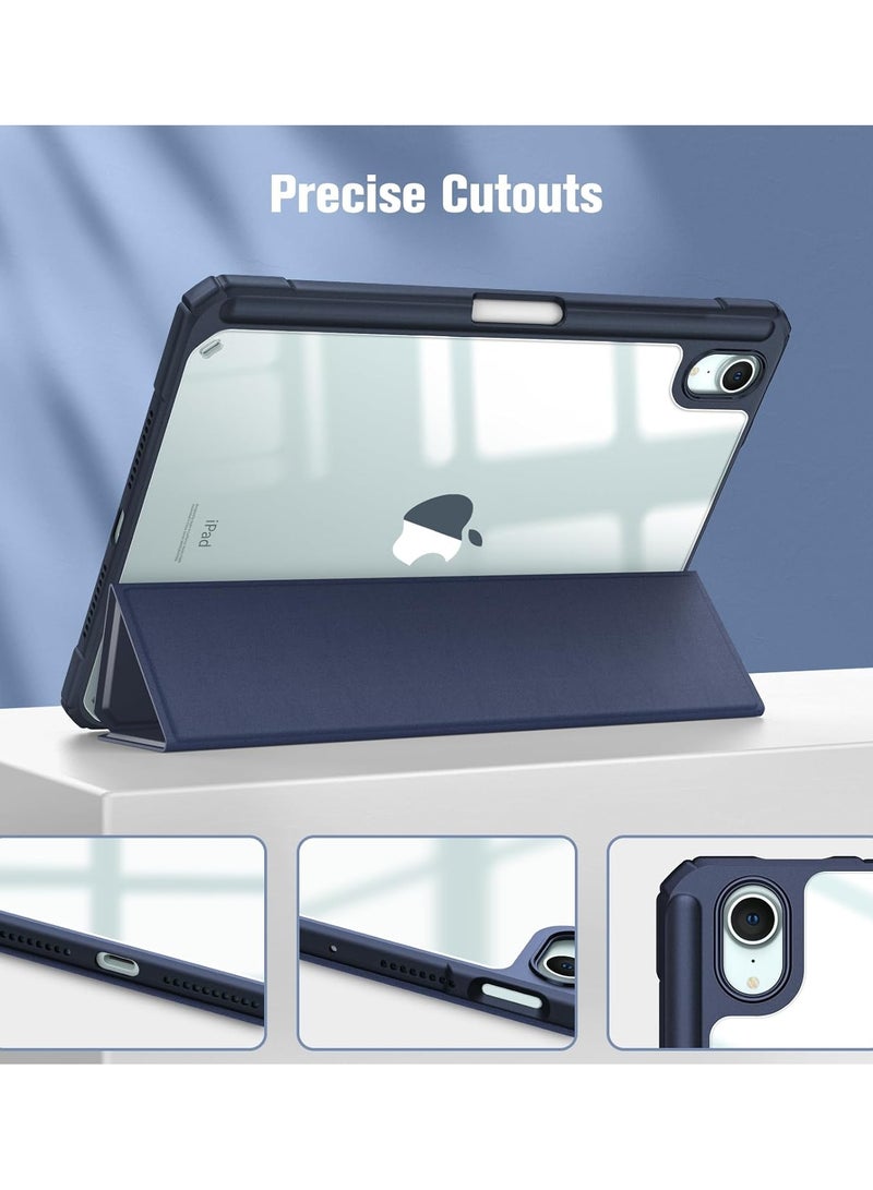 Arabest Slim Clear Shockproof Case with Pencil Storage for iPad Mini 2021 6th Gen 8.3 - Lightweight Cover with Auto Sleep/Wake Feature - Blue Color - Image 2