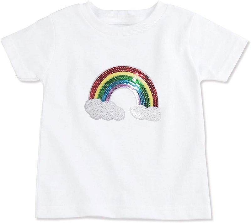 JOINSI Girls Kids Rainbow T-Shirt and Colorful Ballet Tutu Skirt & Hair Bows with Beaded Bracelet Set - Image 4
