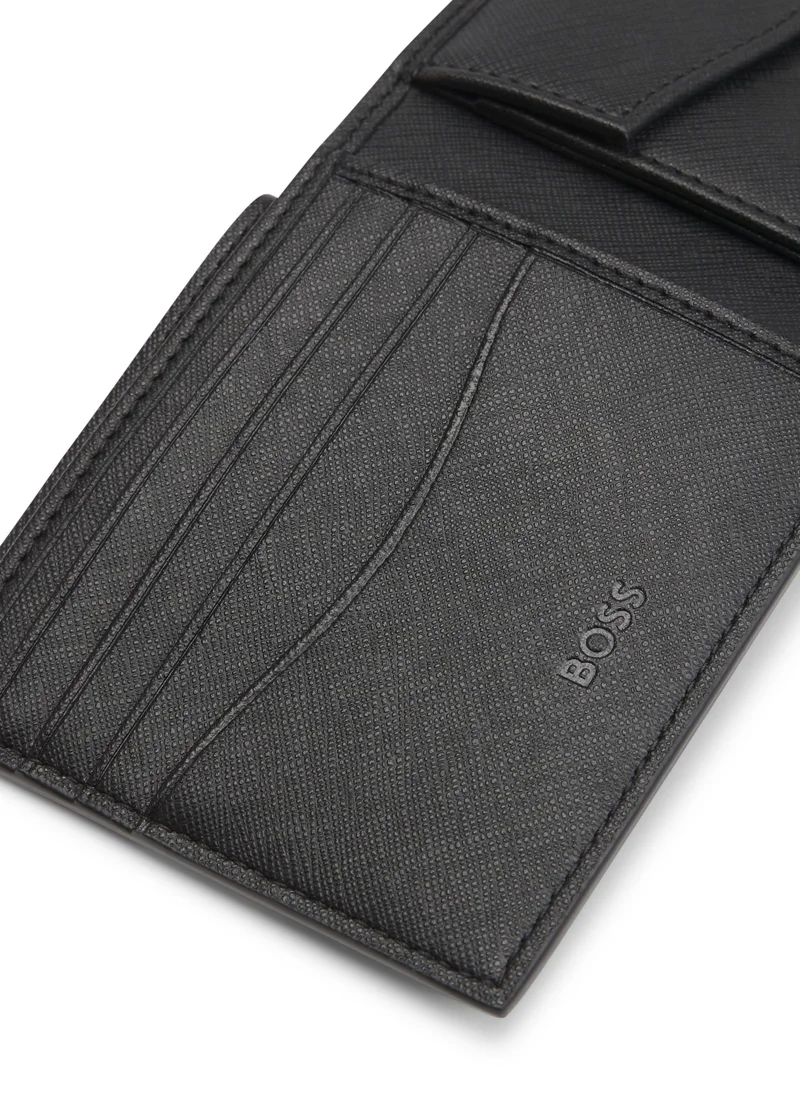 بوس Structured folding wallet with monogram pattern