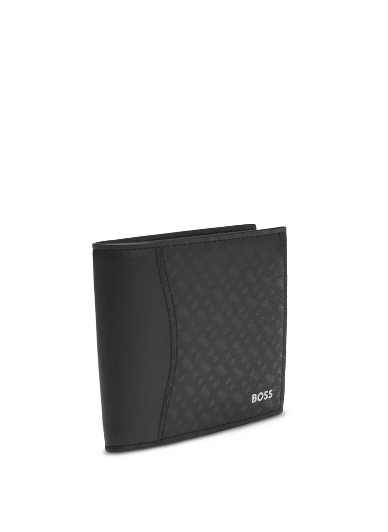 بوس Structured folding wallet with monogram pattern