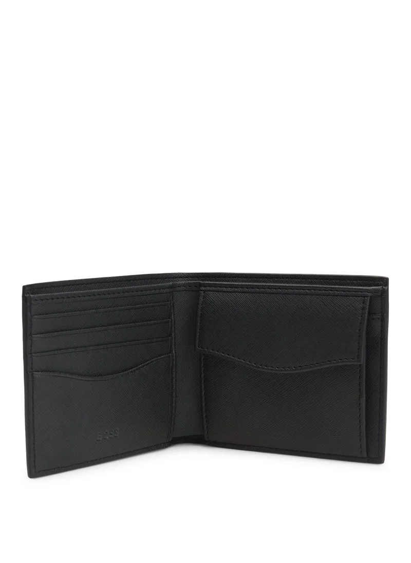 بوس Structured folding wallet with monogram pattern