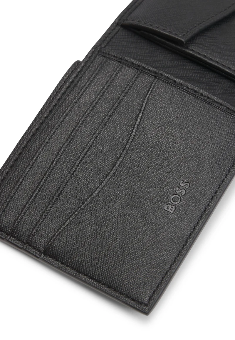 بوس Structured folding wallet with monogram pattern