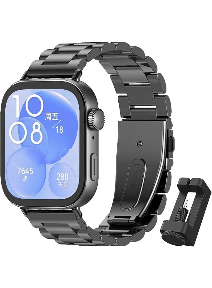 Strap Compatible with Huawei Watch Fit 3 Metal Straps Stainless Steel Bracelet Accessories For Smart Watches Huawei Watch Fit3 Adjustable Strap Metal Straps - Image 5