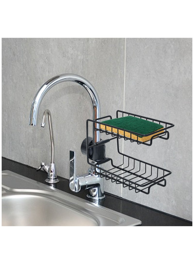 Kitchen Sink Caddy Organizer Sponge Holder Faucet Soap Dish Holder Double Layer for Kitchen  - Image 2