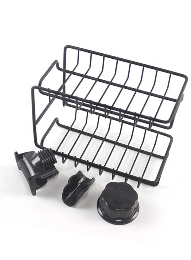 Kitchen Sink Caddy Organizer Sponge Holder Faucet Soap Dish Holder Double Layer for Kitchen  - Image 4