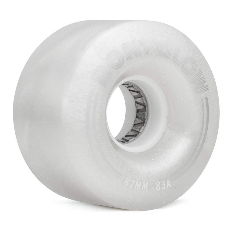 Bont Skates Glow Light Up LED Quad Roller Skate Wheels Recreational Street Outdoor Skating 62x35mm 83A Set of 4 Wheels Pearl White