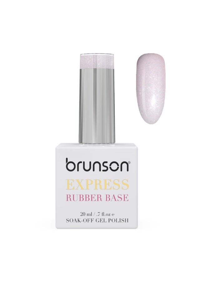 brunson طلاء أظافر جل قاعدة مطاطية 20 مل - طلاء قاعدة مطاطية فرنسي طويل الأمد، متين ومقاوم للتشقق
