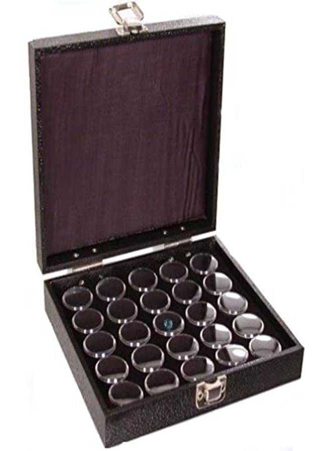FindingKing 25 Black Gem Jars Box Coin Jewelry Display Travel Tray - Image 1