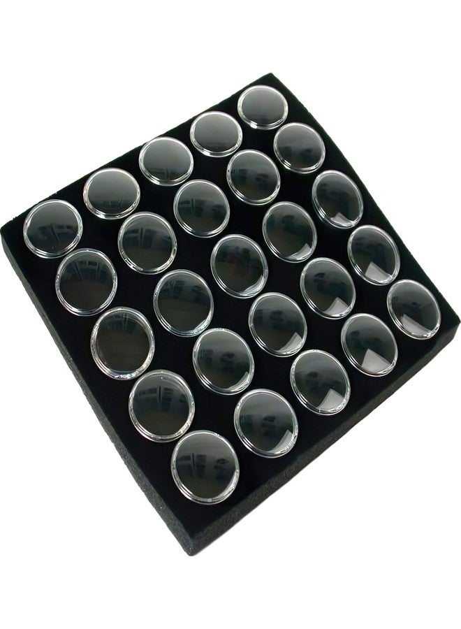 FindingKing 25 Black Gem Jars Box Coin Jewelry Display Travel Tray - Image 2