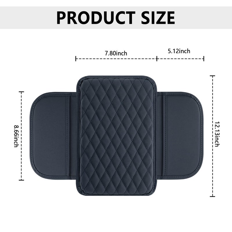 Stacool Upgraded Car Center Console Cover,Microfiber Leather Car Armrest Cover Cushion with 2 Storage Bags,Universal Car Armrest Storage Box Interior Accessories for Most Cars (Blue) - Image 2