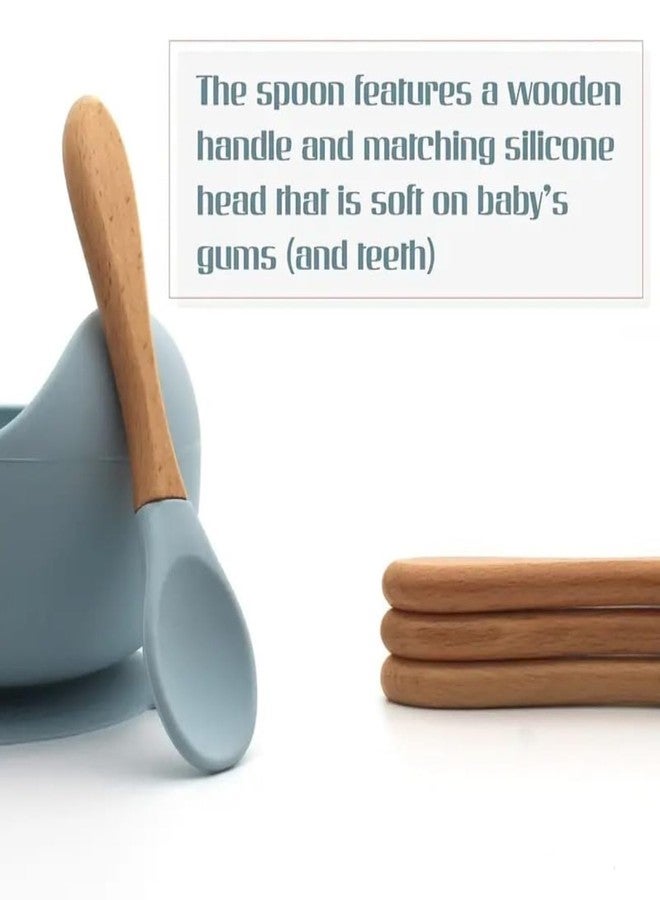 aDai Silicone Baby Bowls with Spoon | Curved Walls for Self-Feeding | Strong Suction | Large Silicone for Toddlers, Babies, Kids | Prevent Food Dropping | Gifting - Lavender (Pack of 2) - Image 3